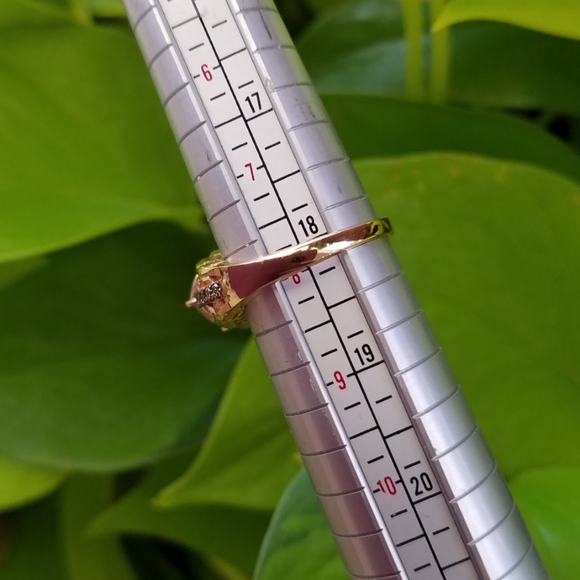 Le Vian ring with center cushion cut peach morganite gemstone 14krg. - Picture 6 of 10